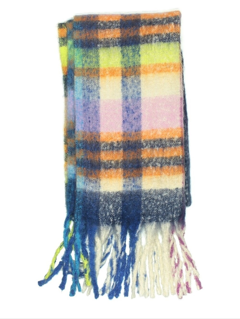 Steve Madden Cozy Multicolor Over-sized Plaid Fringe Scarf/Wrap NWT - Picture 2 of 4